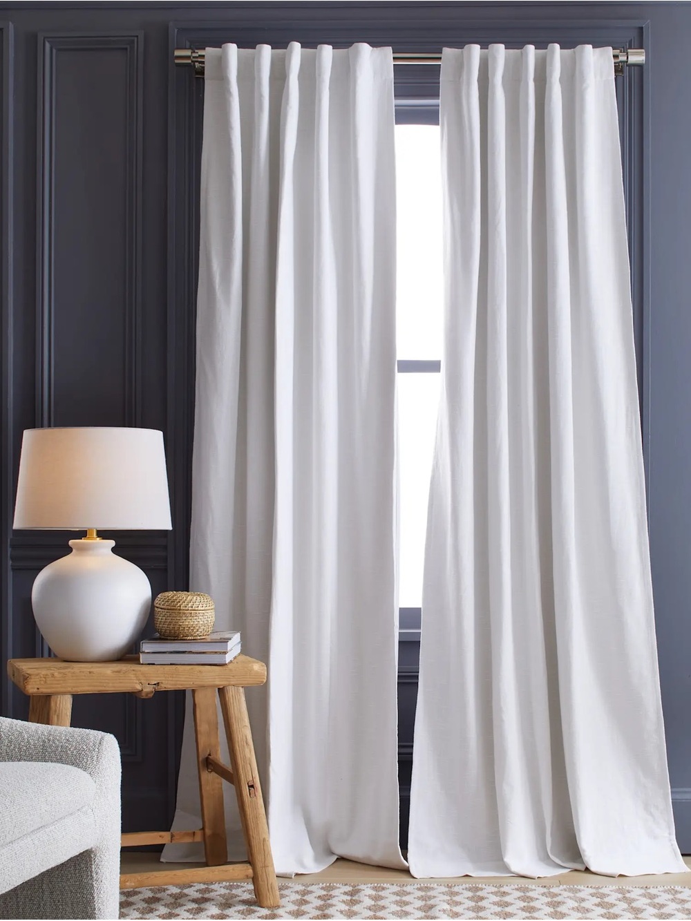 Quince Cotton Slub Room Darkening Curtain - single panel
